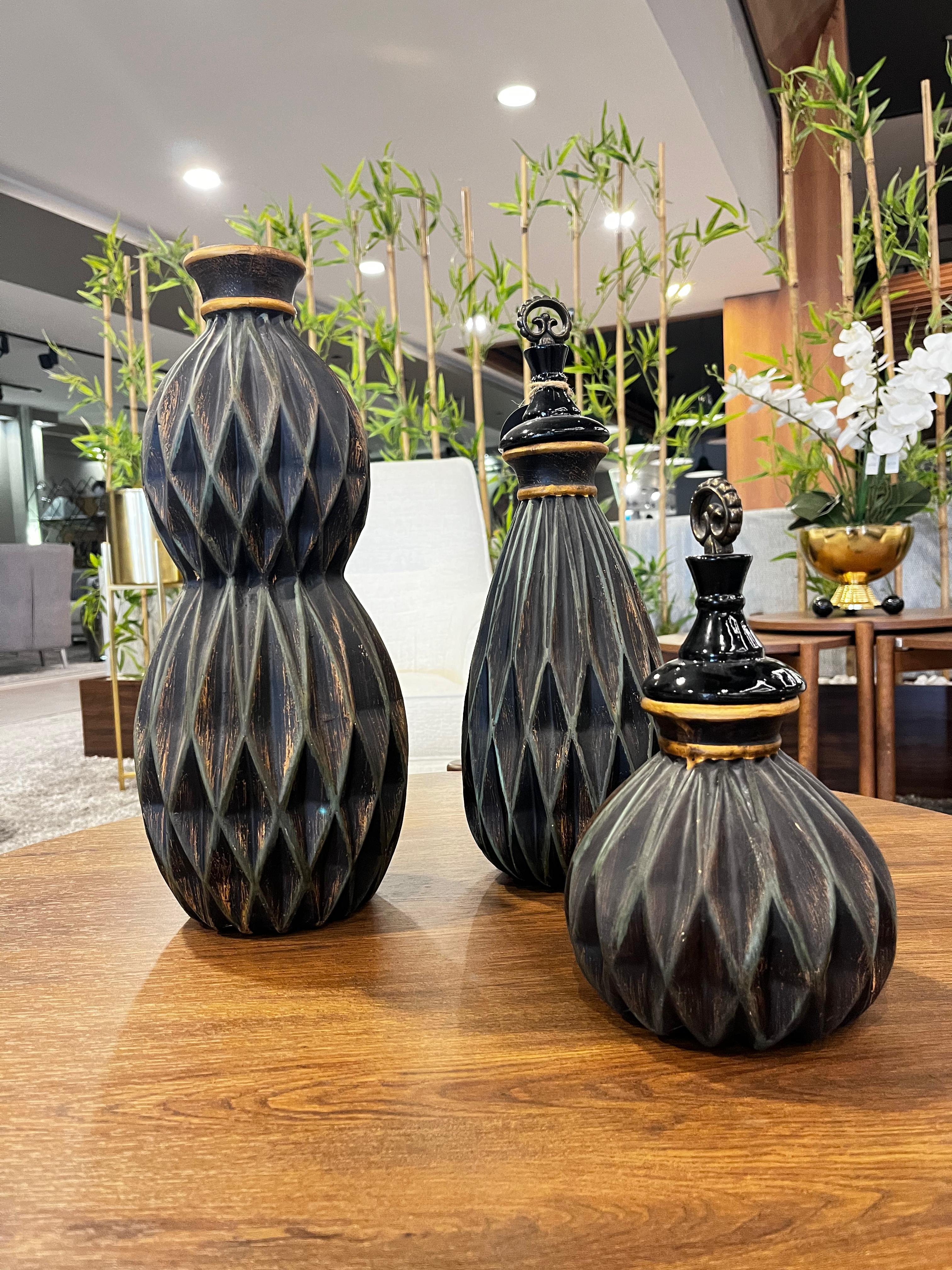 Crearthome Dekoratif 3'lü Yeşil İbrik Outlet