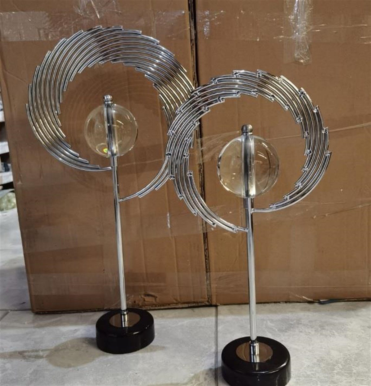 Crearthome Dekoratif Denge Kristali 2 li Aksesuar Gümüş N-298513-SZR