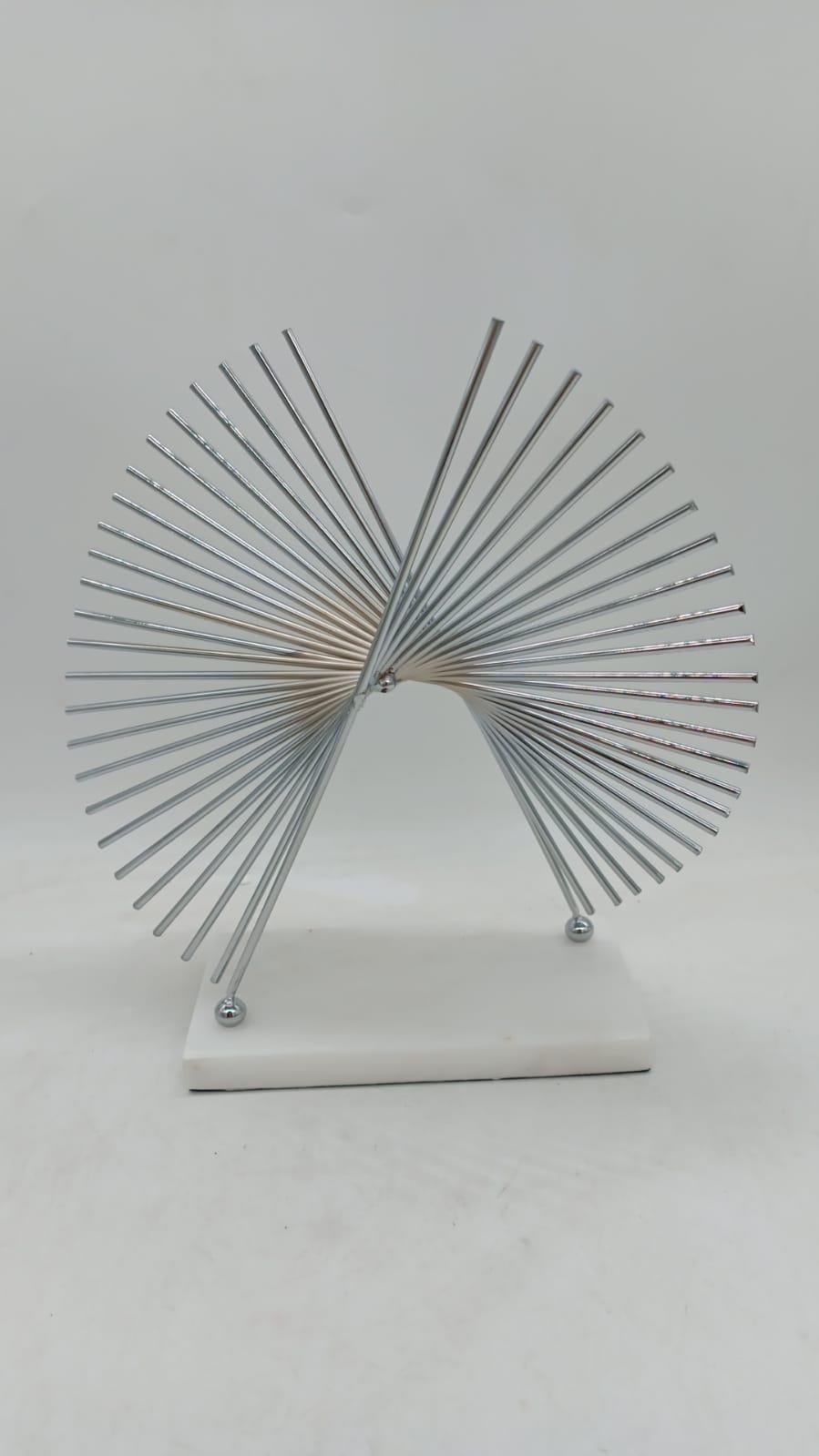 Crearthome Dekoratif Mermer Kaideli Büyük Boy Metal Kelebek Obje Gümüş 30cm SZR-DKF-082-G