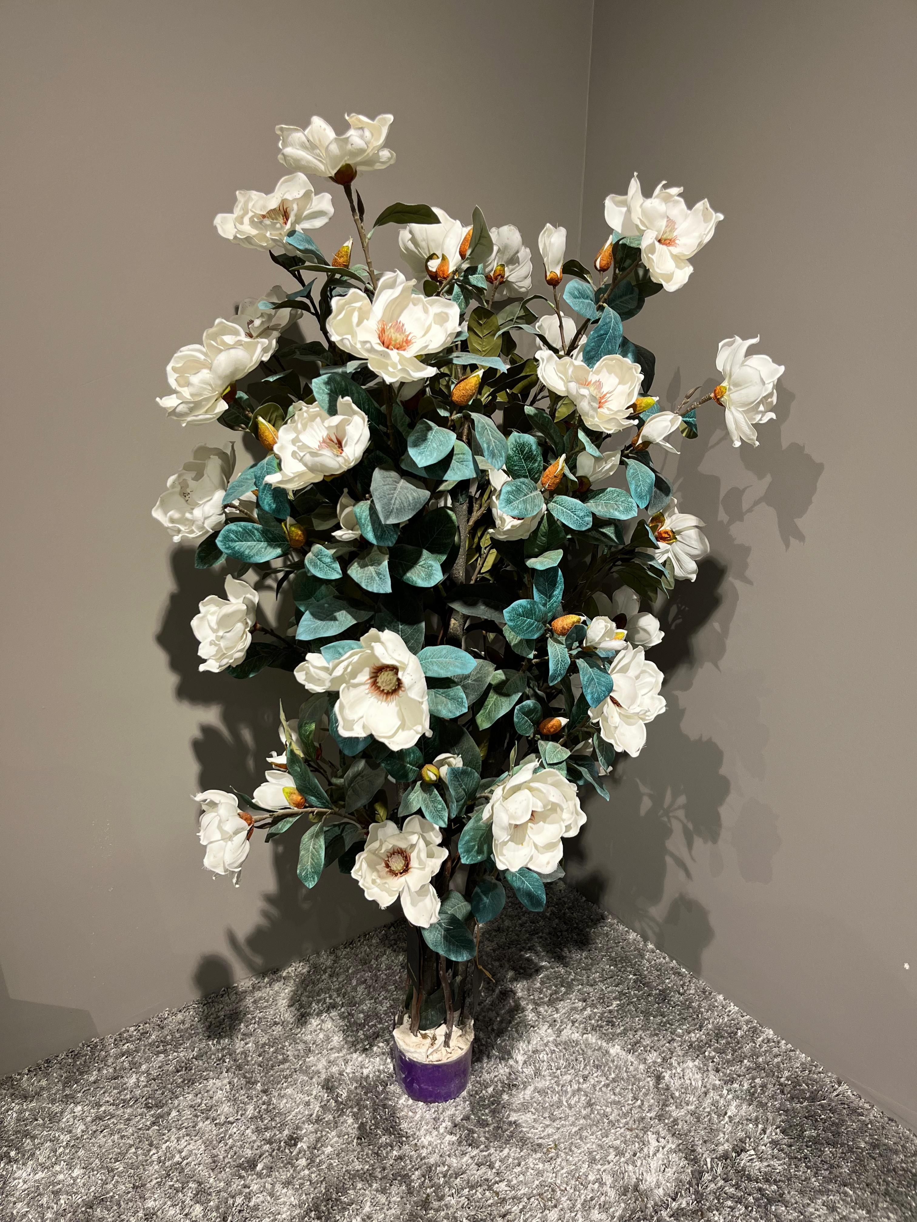 Crearthome Denaz Beyaz Yapay Çiçek Yapay Ağaç Dekoratif Ağaç 130 cm 