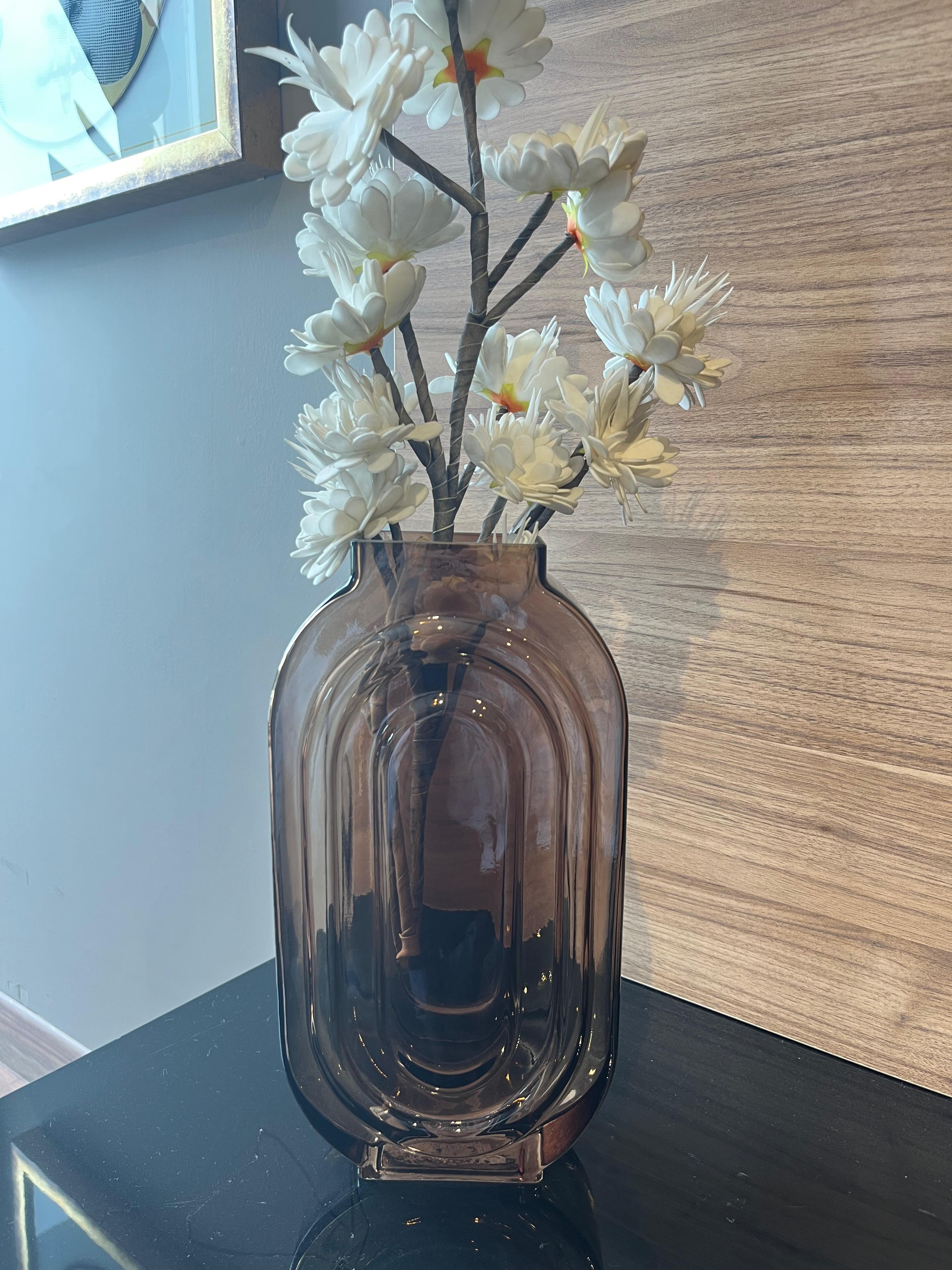 Crearthome Evdema Dekoratif Bronz Çember Cam Vazo 7x32 Cm Ak.Jk0043