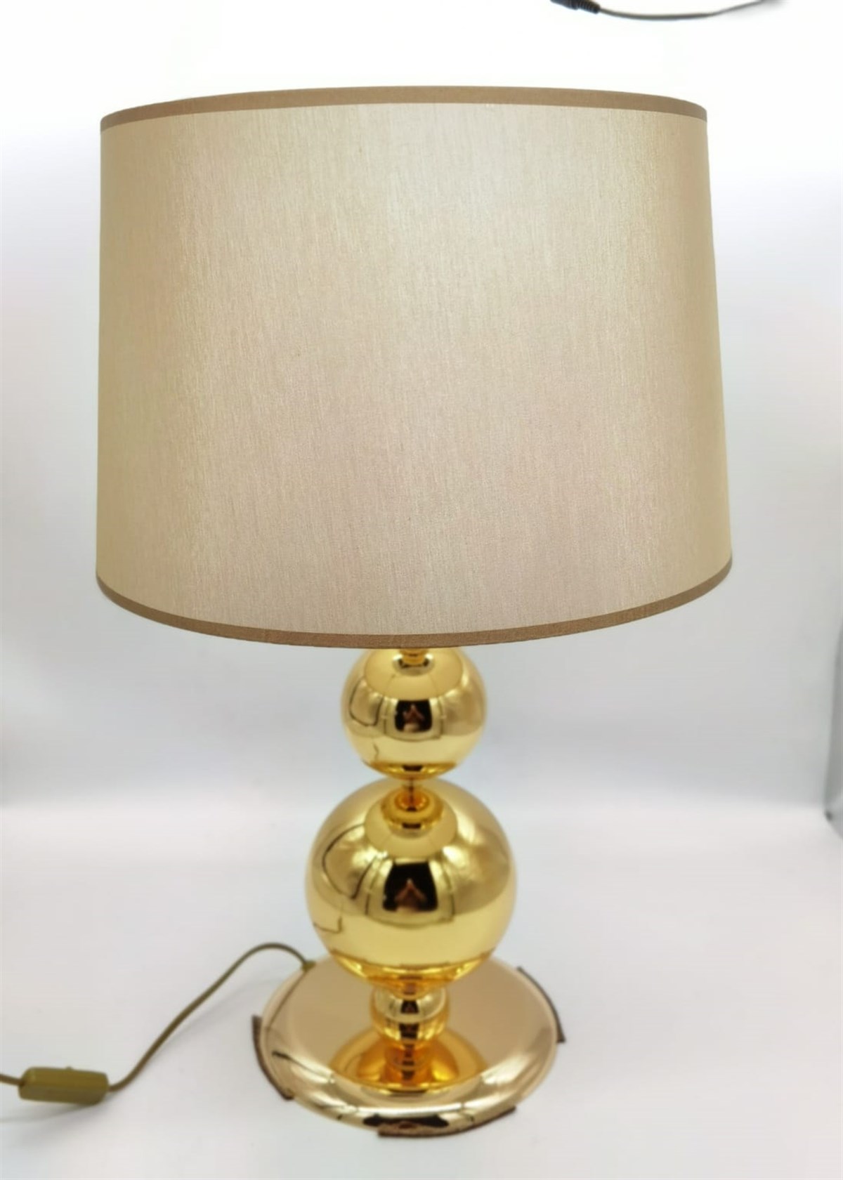 CREARTHOME GOLD-BEJ ÇİFT TOPLU ABAJUR 64X40 CM KERMANHOME1