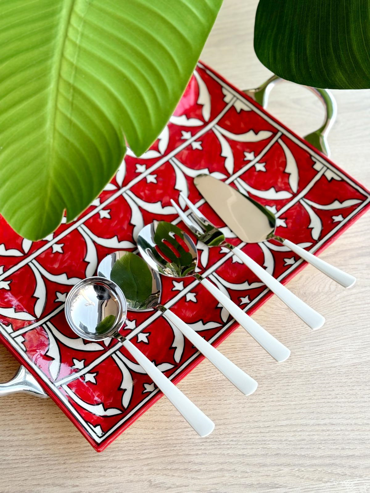 Crearthome Venüs Sos Seti Çelik Beyaz 5  Parça YTK 028