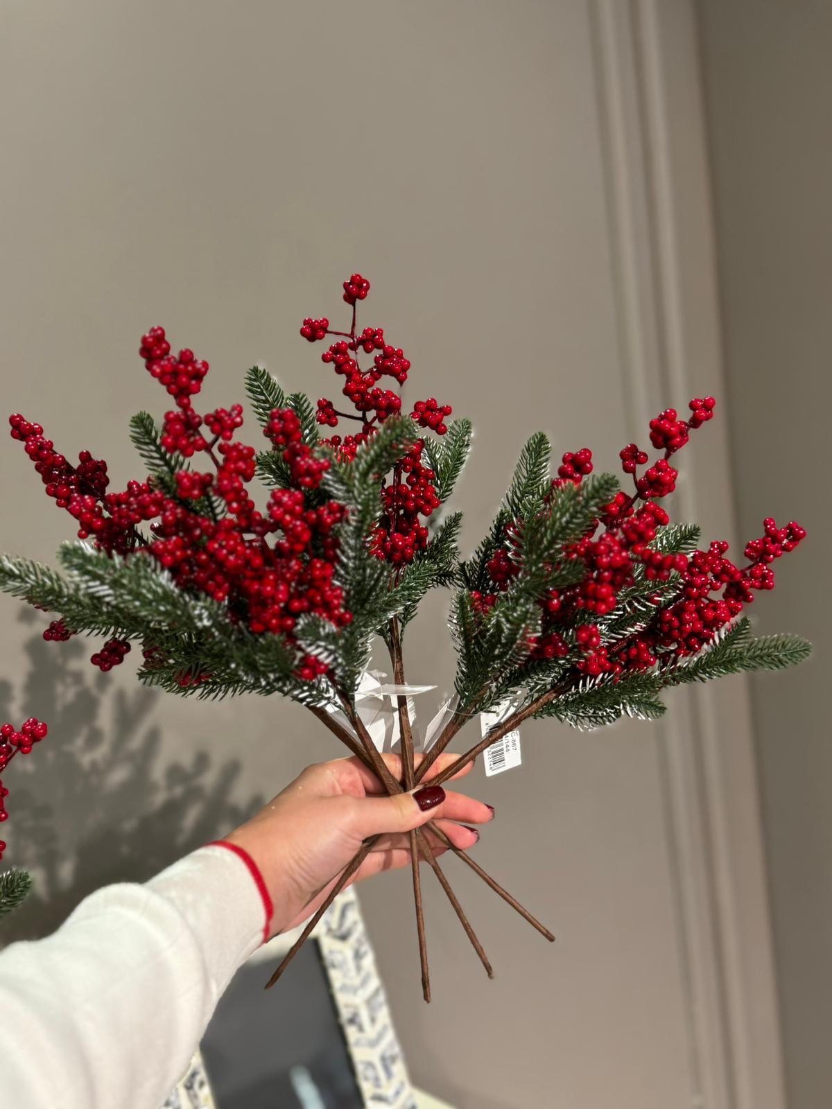 Crearthome Yapay Çiçek 5 Dallı Yoğun Yapraklı Kokina Demeti 40 Cm  nc-867