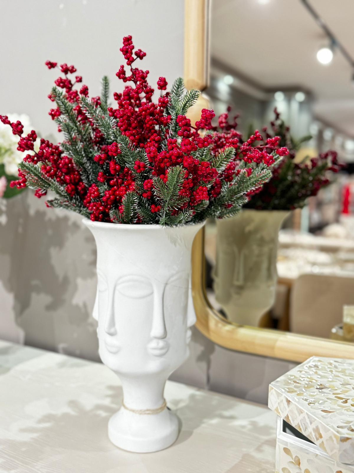 Crearthome Yapay Çiçek 5 Dallı Yoğun Yapraklı Kokina Demeti 40 Cm  nc-867