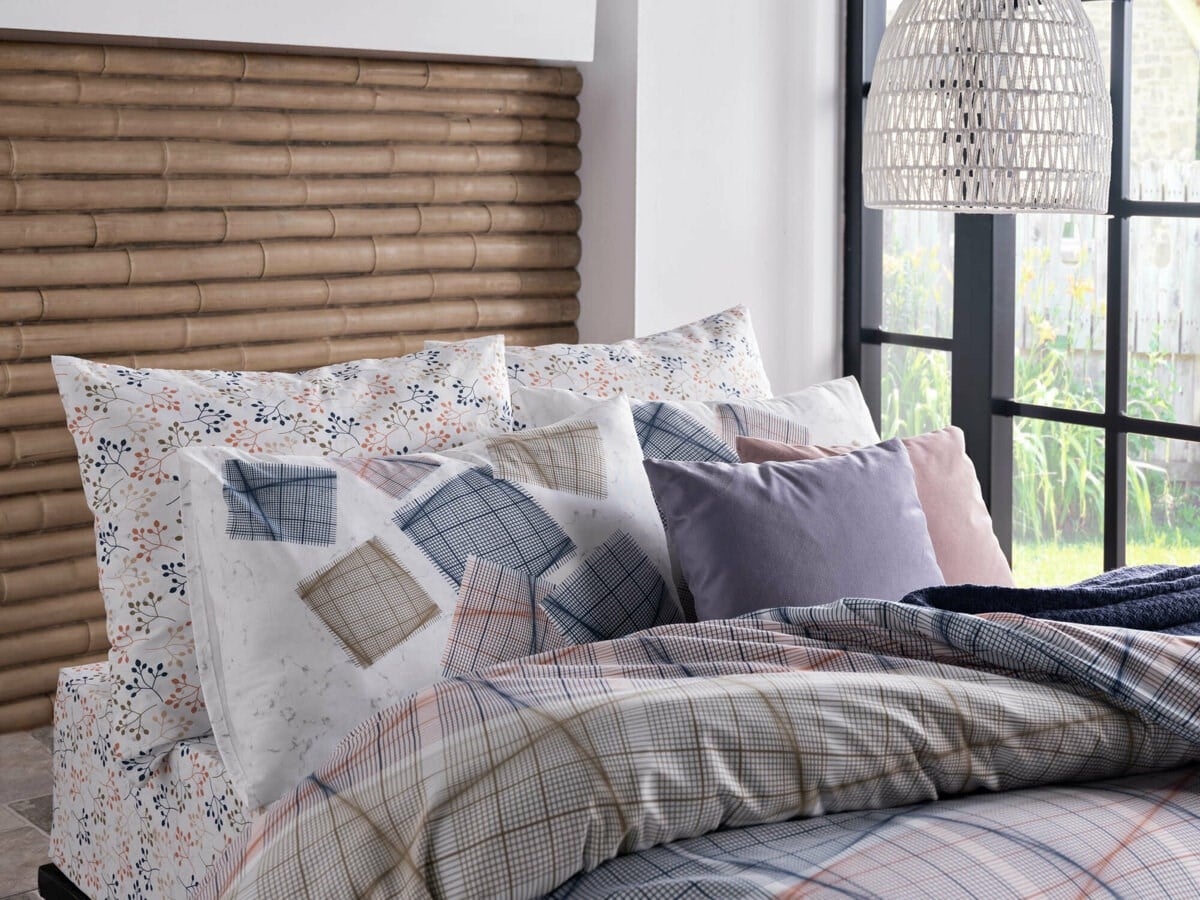 Doqu Home Polycotton Desna Çift Kişilik Nevresim Takımı - Mavi