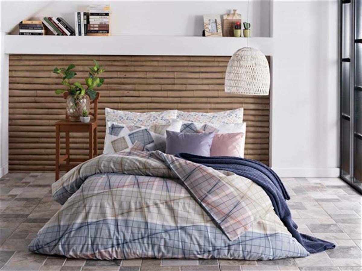Doqu Home Polycotton Desna Çift Kişilik Nevresim Takımı - Mavi