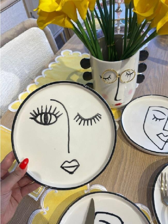 Kerman Home Face Seramik Pasta Tabağı 20 cm Desen2