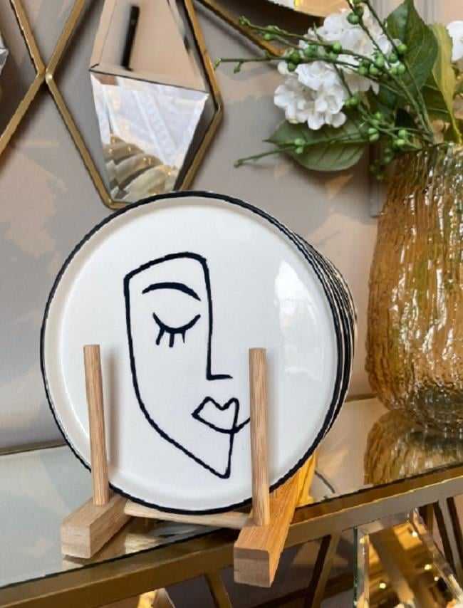 Kerman Home Face Seramik Pasta Tabağı 20 cm Desen1