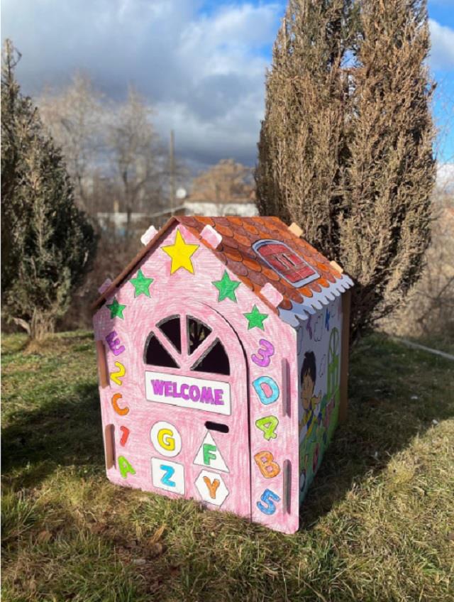 KOLİX Büyük Boy Xxl Karton Boyama Evi Eğitici Ve Öğretici Oyun Evi Oyun Çadırı 