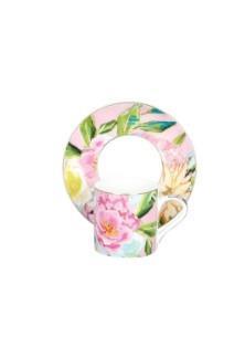 Lucky Art Peony Desenli 6 lı Bone China Porselen Kahve Fincanı seti 100 ml LYBA 038