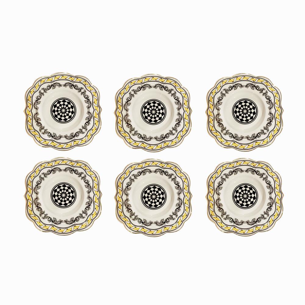 Luckyart Margery Bone Porselen Barok Desenli 6 lı Çay Bardağı Seti LYHD 540