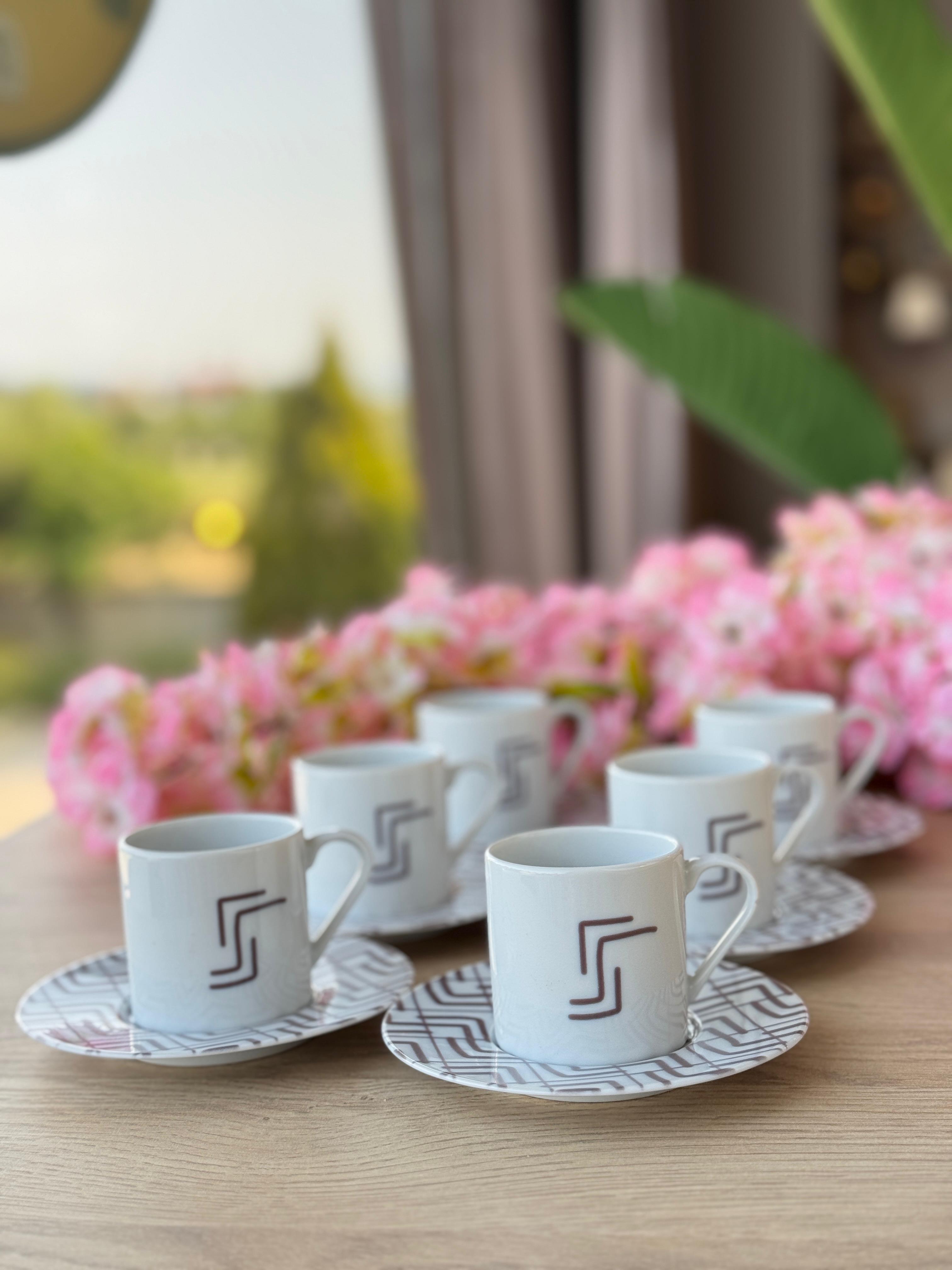Porland Desen1 6 Kişilik 12 Parça Kahve Fincan Takımı 90cc