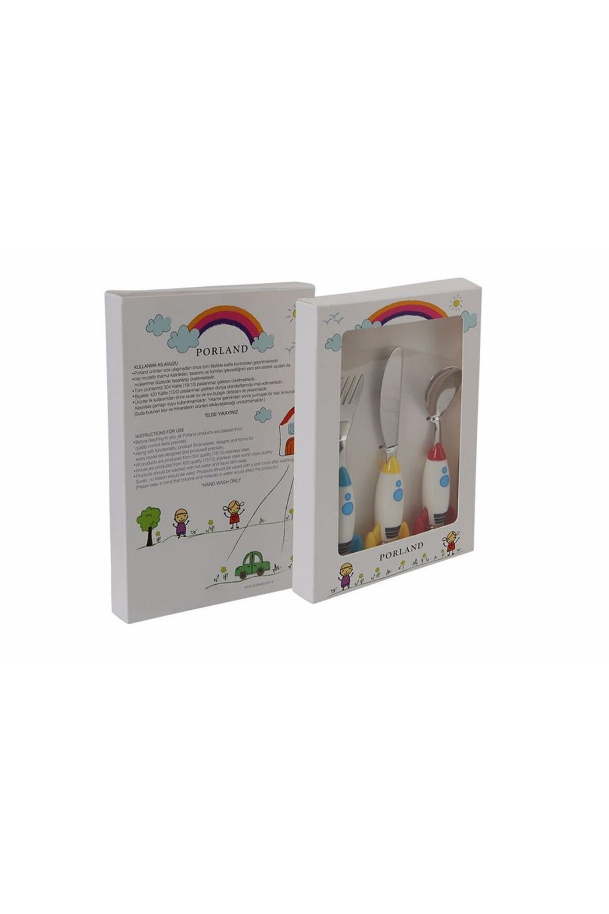 Porland Mini Rocket Çocuk Çatal Kaşık Bıçak Takımı 3 Parça 04FST001627