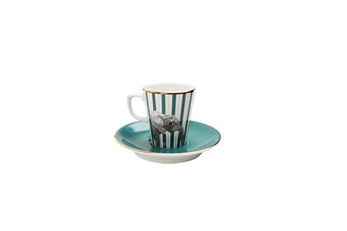 Porland Wild Life Elephant Tabaklı Kahve Fincanı 75cc 04ALM005282