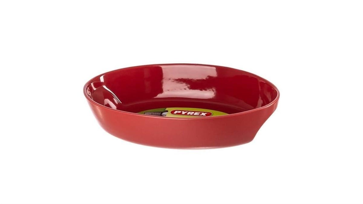 Pyrex CU22OR5/7046 Oval Fırın Kabı Kırmızı 22x15 cm