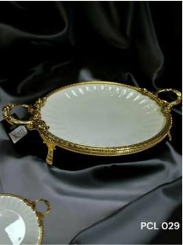 Royking Elegance Yuvarlak Sunum Tabak Gold 41CM PCL 029