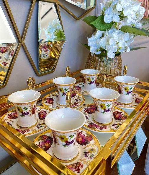 Royking Mabel 6 lı Kahve Fincan Seti 90 cc VRM 008 GOLD