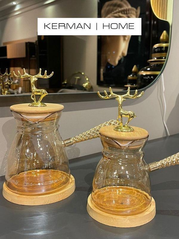 Sembol Festive Borosilikat Cam Cezve 350 ml GLASSART-024
