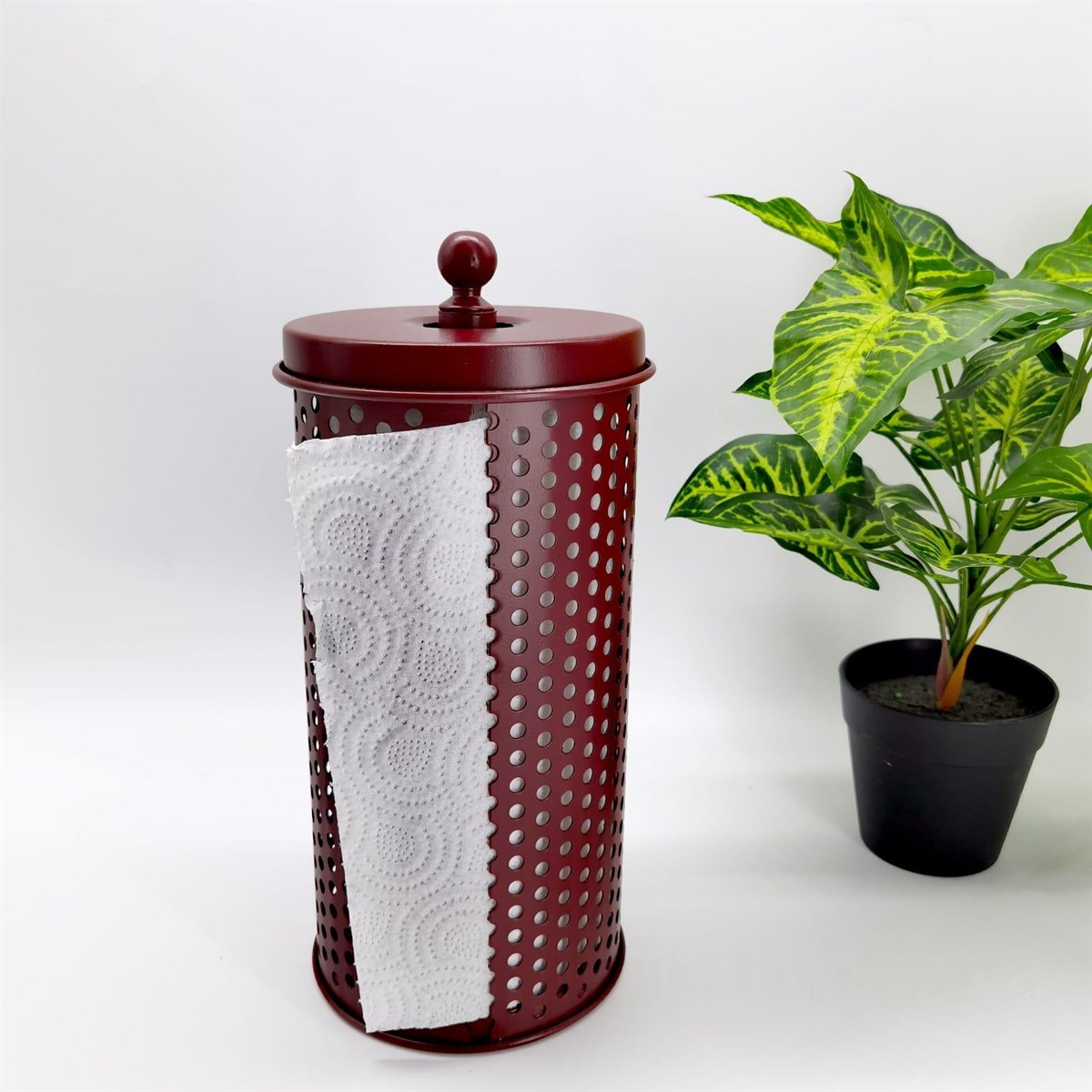 The Mia Havlu Peçetelik 30 x 14 Cm -Bordo KRN0011