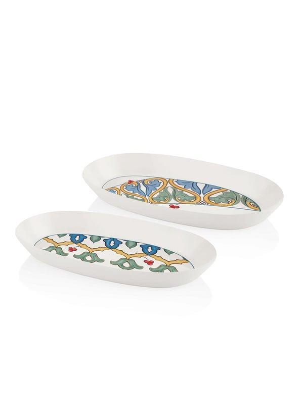 The Mia Limoncello Oval Servis 2li Set Gri 29 cm LMN007