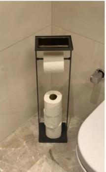 The Mia Tepsili Tuvalet Kağıdı Stand - Siyah - 54x15x12 Cm GLV0690