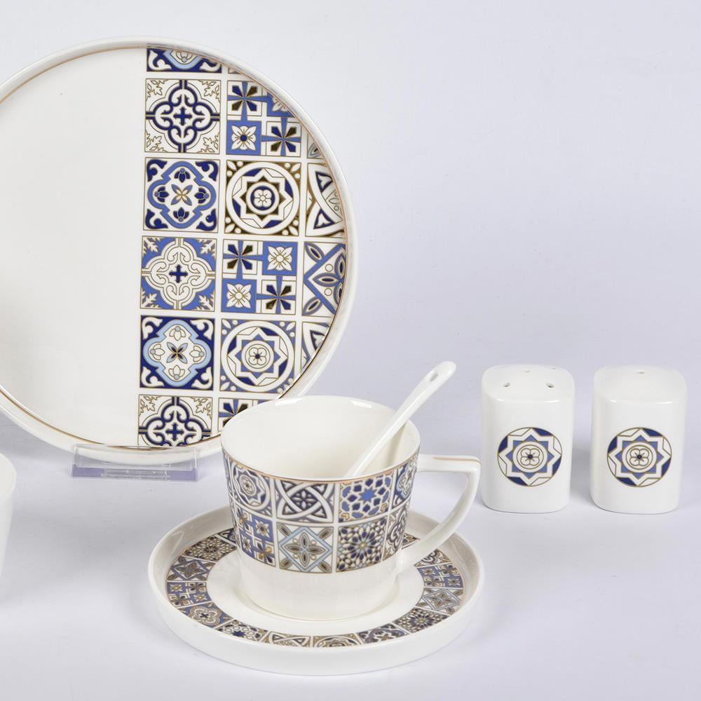 Vitale Karışık Desenli New Bone 32 Parça Kahvaltı Takımı MTFK.0122