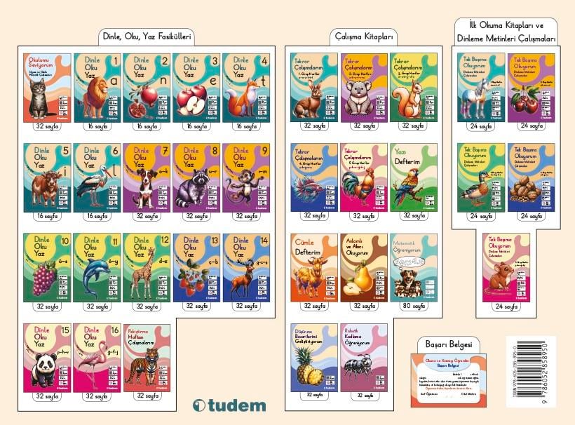 tudem egitim1.Sınıf Okuma Yazma Seti (Dinle Oku Yaz) Öğrenci Kutu