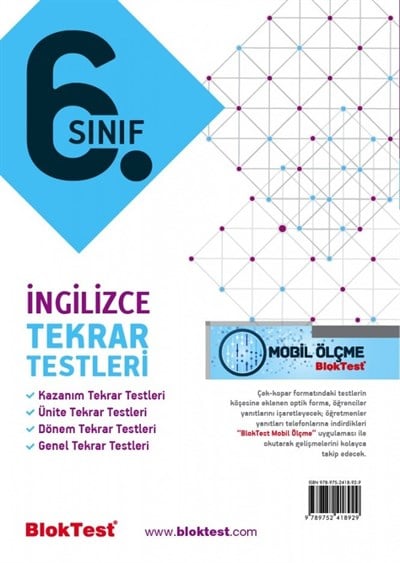 6.Sınıf İngilizce Tekrar Testleri