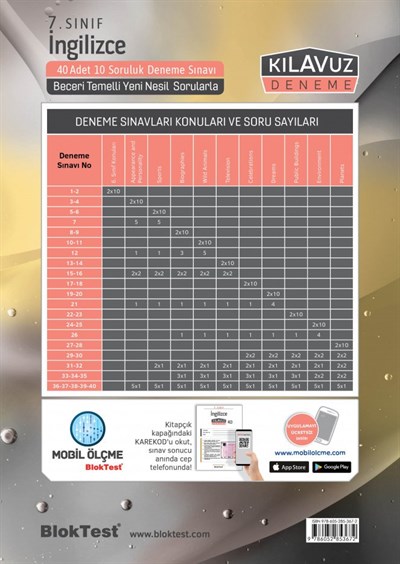 7. Sınıf İngilizce Kılavuz Deneme
