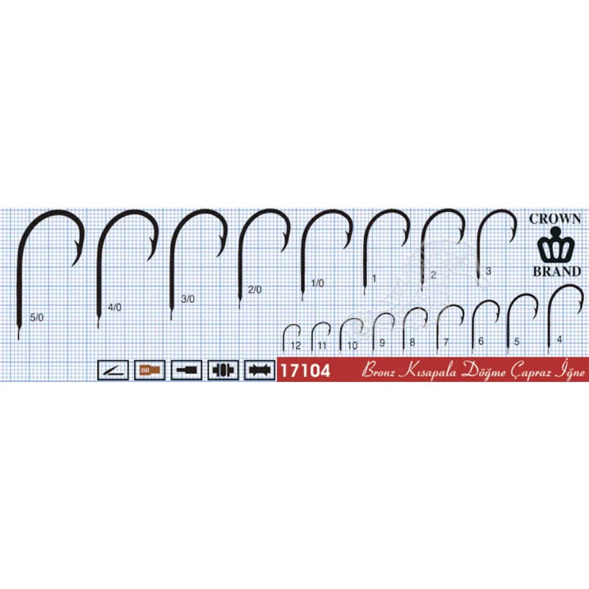 Crown Brand 17104 iğne 100'lü paket 0/1-0/5 numara arası