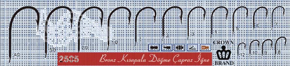 Crown Brand 2505 iğne 25'li paket 1-10 numara arası