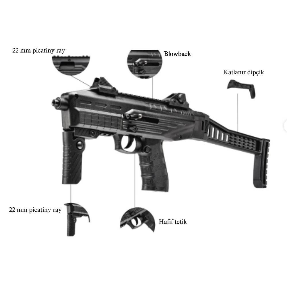 EKOL ES P95B Polimer Blowback'li Havalı Tabanca