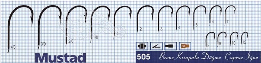 Mustad 505 iğne 25li Paket 0/1,0/2,0/3,0/4 Numaralar