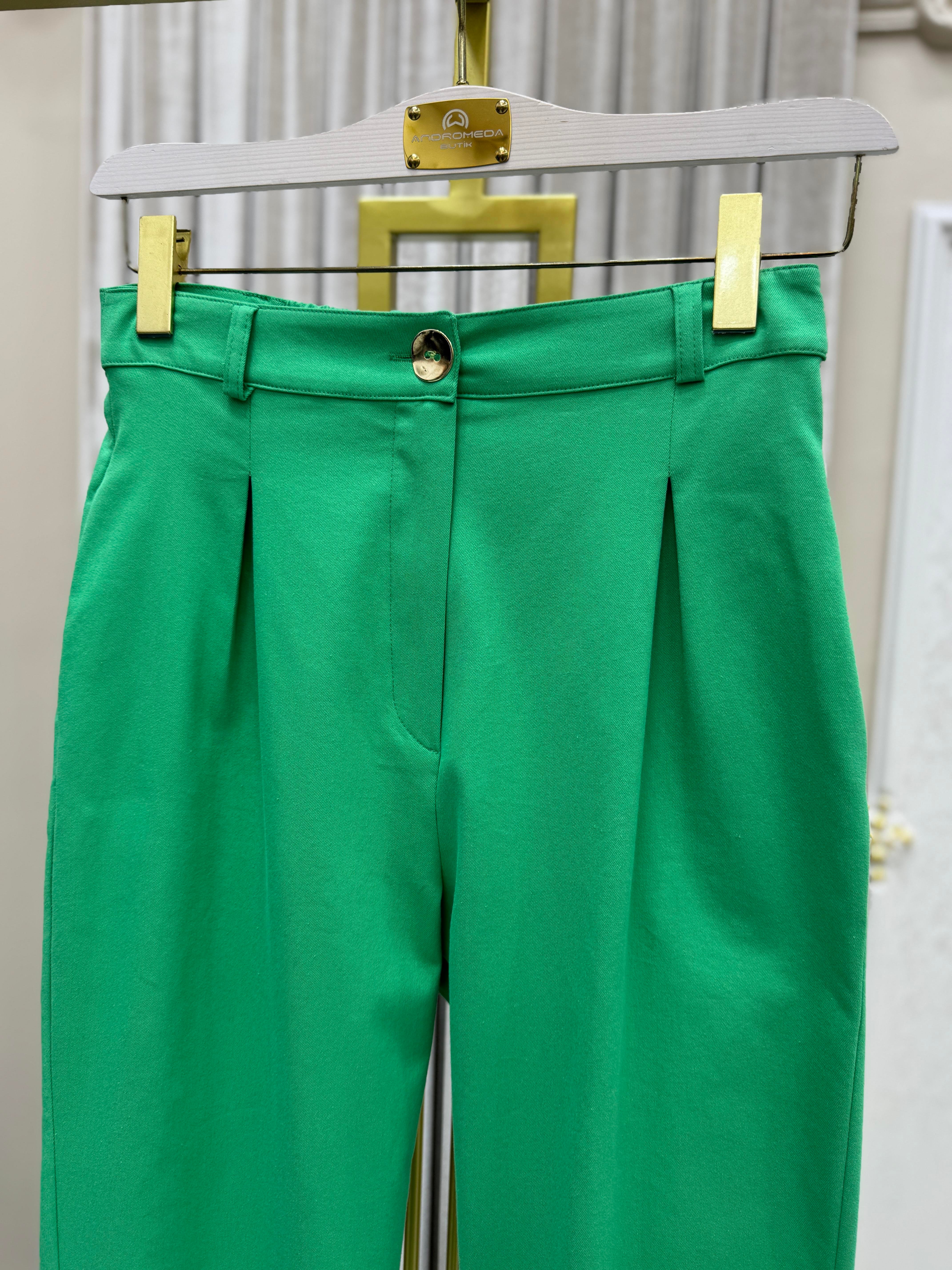 DUBLE PAÇA YEŞİL PANTOLON