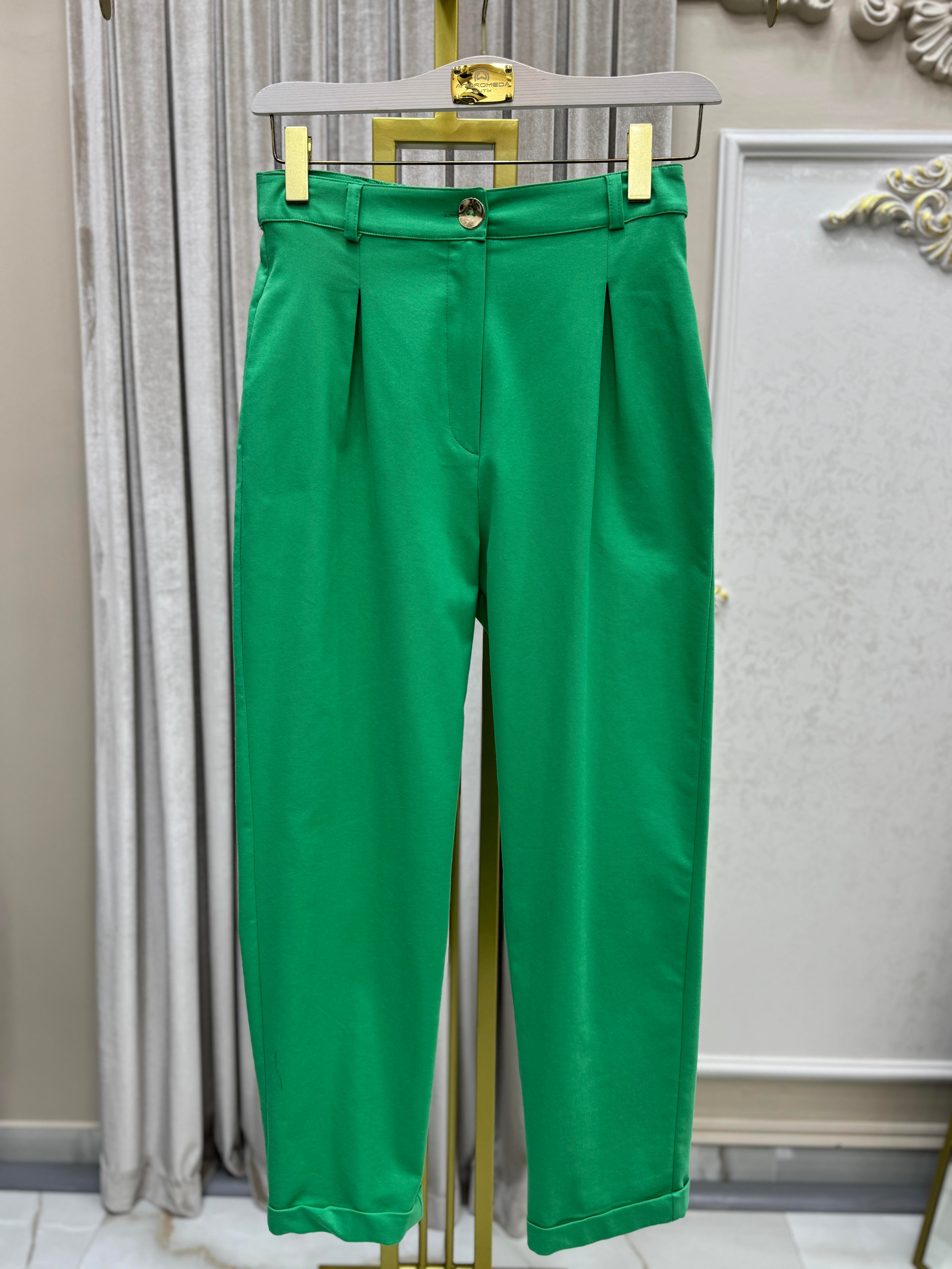 DUBLE PAÇA YEŞİL PANTOLON