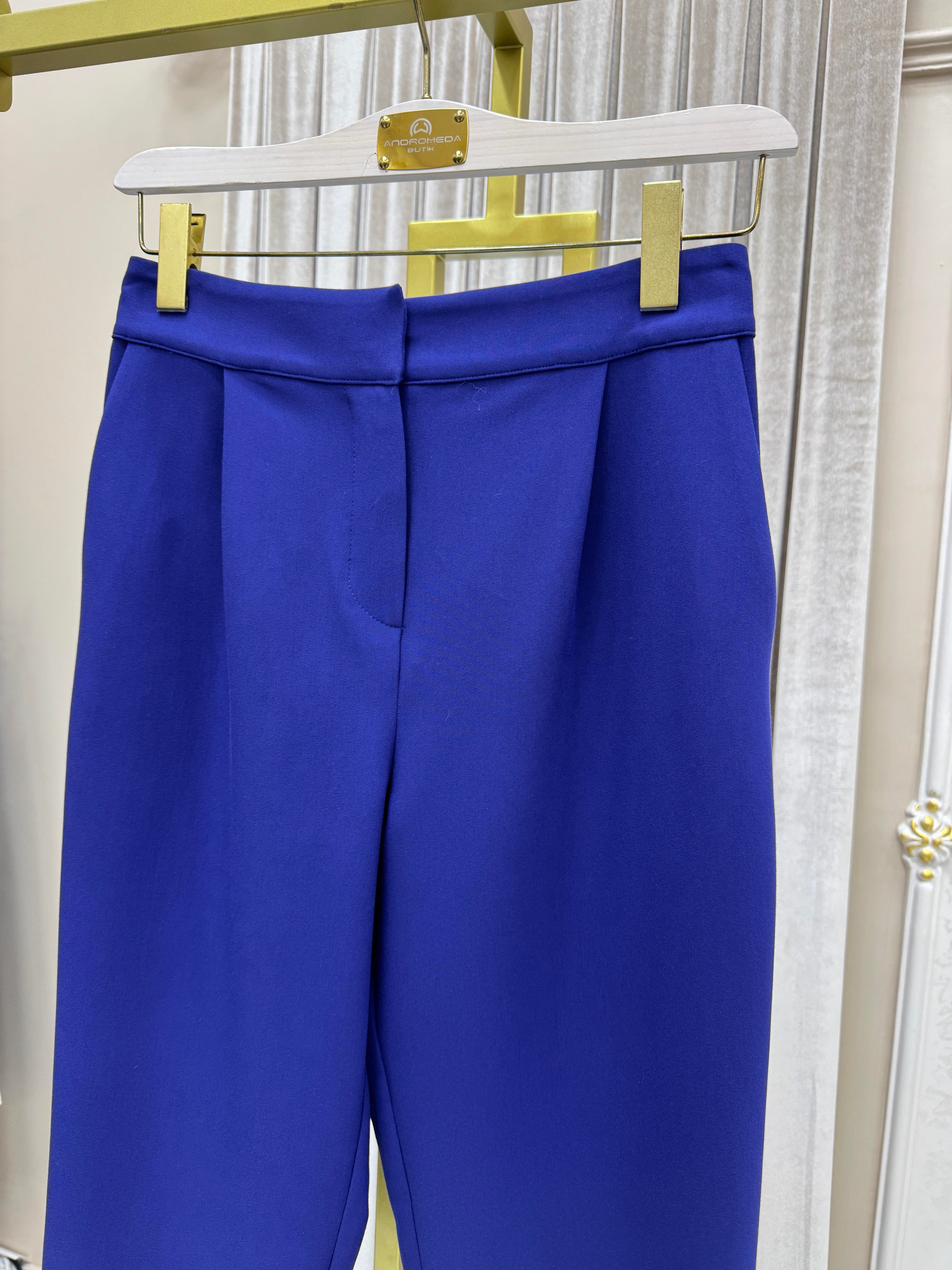 PENSLİ SAKS KREP PANTOLON