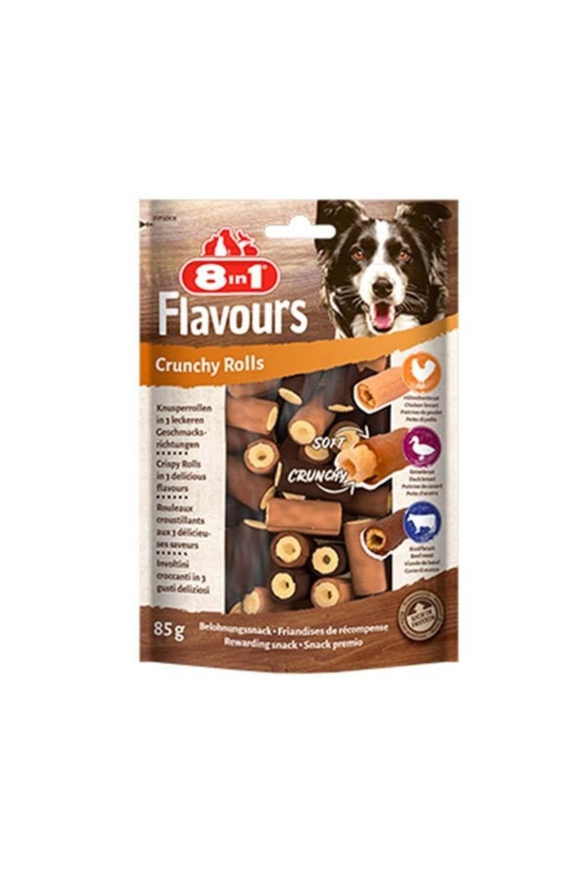 8in1 Flavours Crunchy Rolls Rulo Şeklinde Köpek Ödül Maması 85 gr