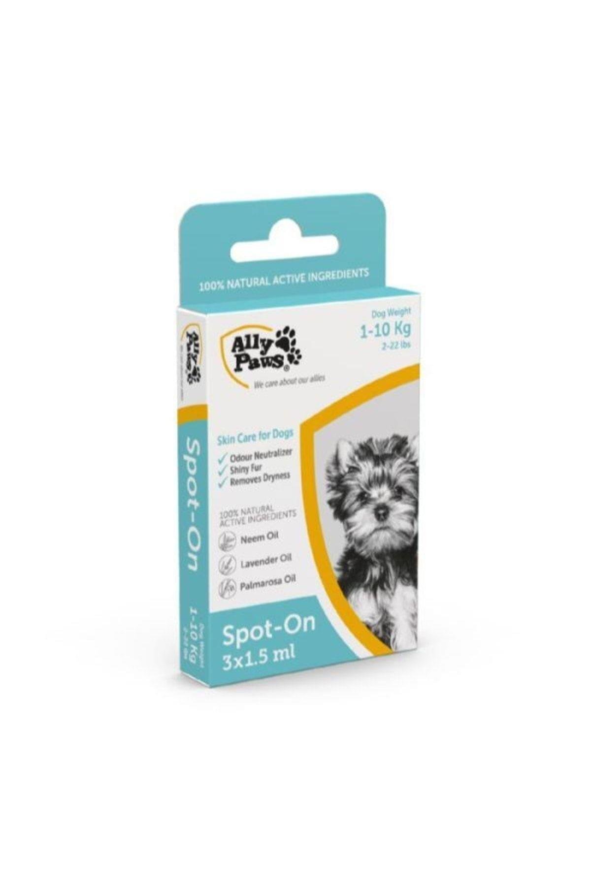 Ally Paws Spot-on 1-10kg Köpek Deri Bakımı Bitkisel Ense Damla Dış Parazit 3x1.5 ml