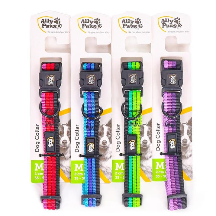 Allypaws Çizgili Renkli Köpek Boyun Tasması Dog Collar Medium 2Cm*35-50Cm