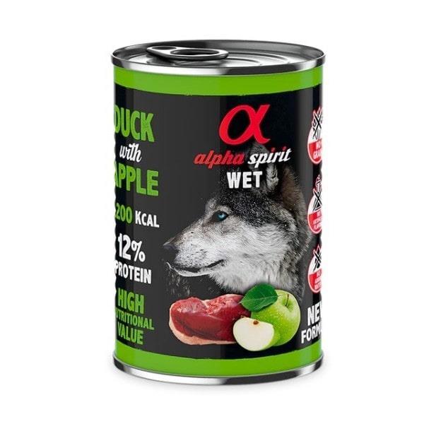 Alpha Spirit Yetişkin Köpek Konservesi Ördekli Elmalı 400 gr
