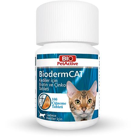 Bio PetActive Bioderm Kediler İçin Tüy ve Deri Bakım Tableti 100 ADET