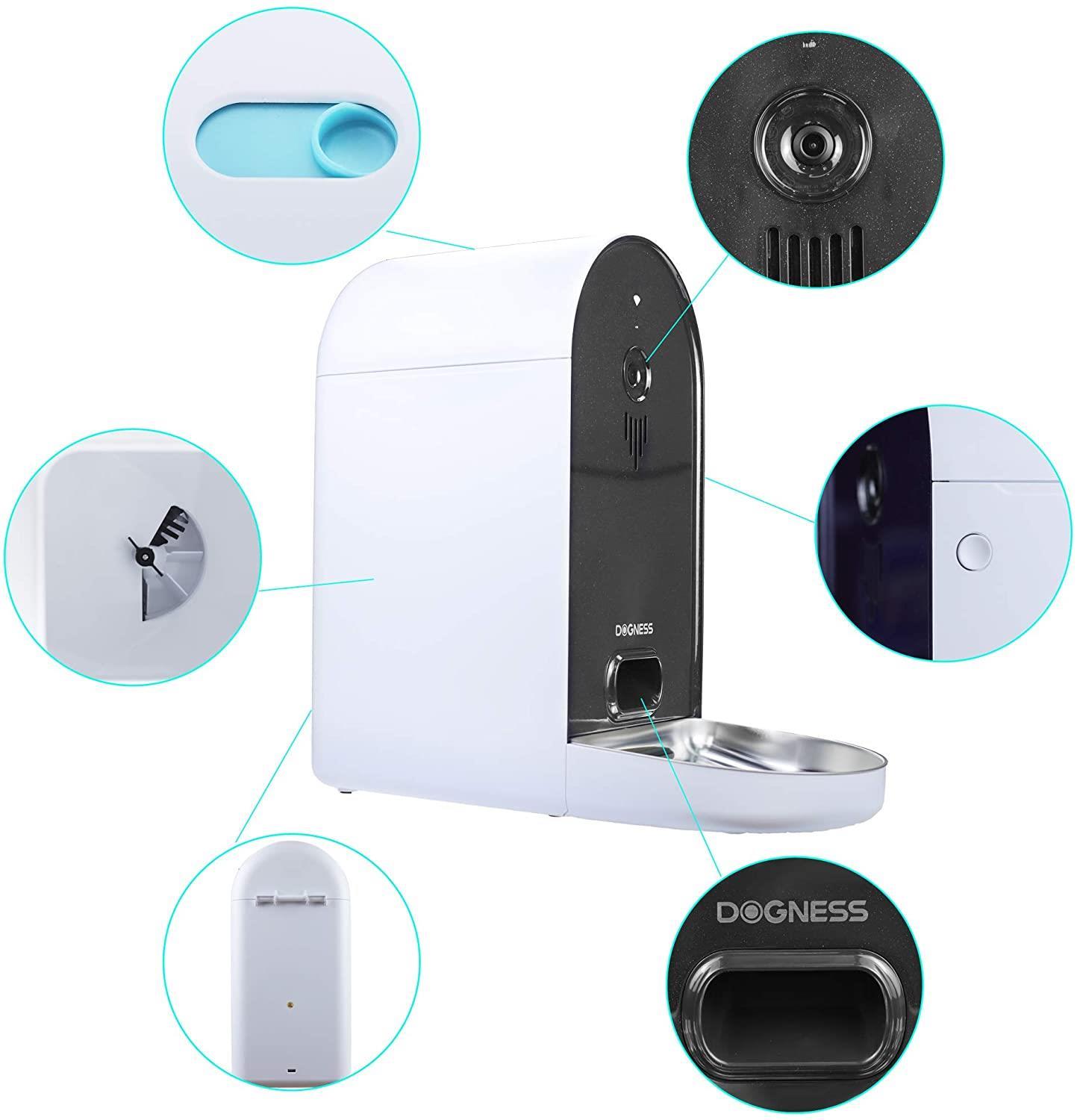 Dogness Smart Cam Feeder Wifi Hd Kameralı Akıllı Otomatik Kedi Köpek Mama Kabı 6 LT Turkuaz