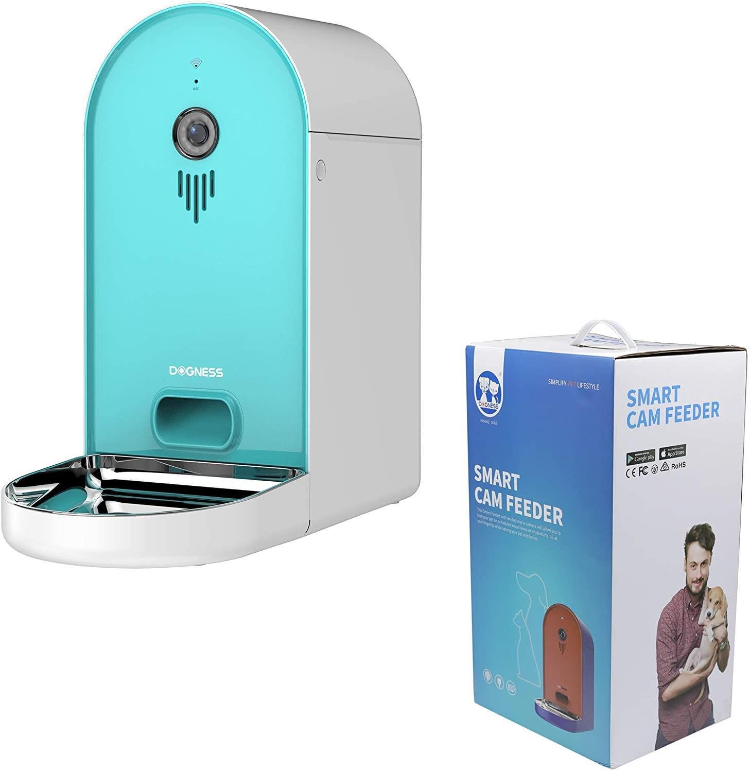 Dogness Smart Cam Feeder Wifi Hd Kameralı Akıllı Otomatik Kedi Köpek Mama Kabı 6 LT Turkuaz