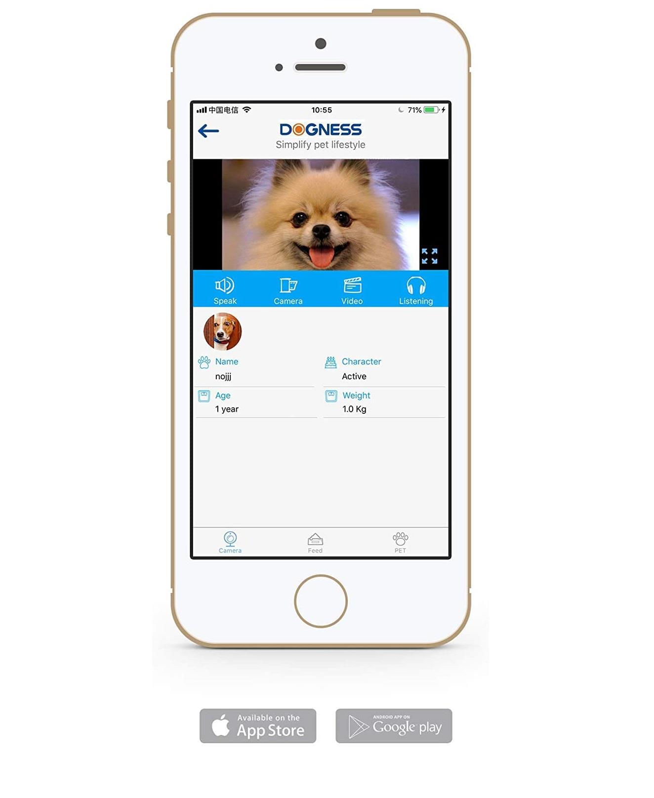 Dogness Smart Cam Feeder Wifi Hd Kameralı Akıllı Otomatik Kedi Köpek Mama Kabı 6 LT Turkuaz