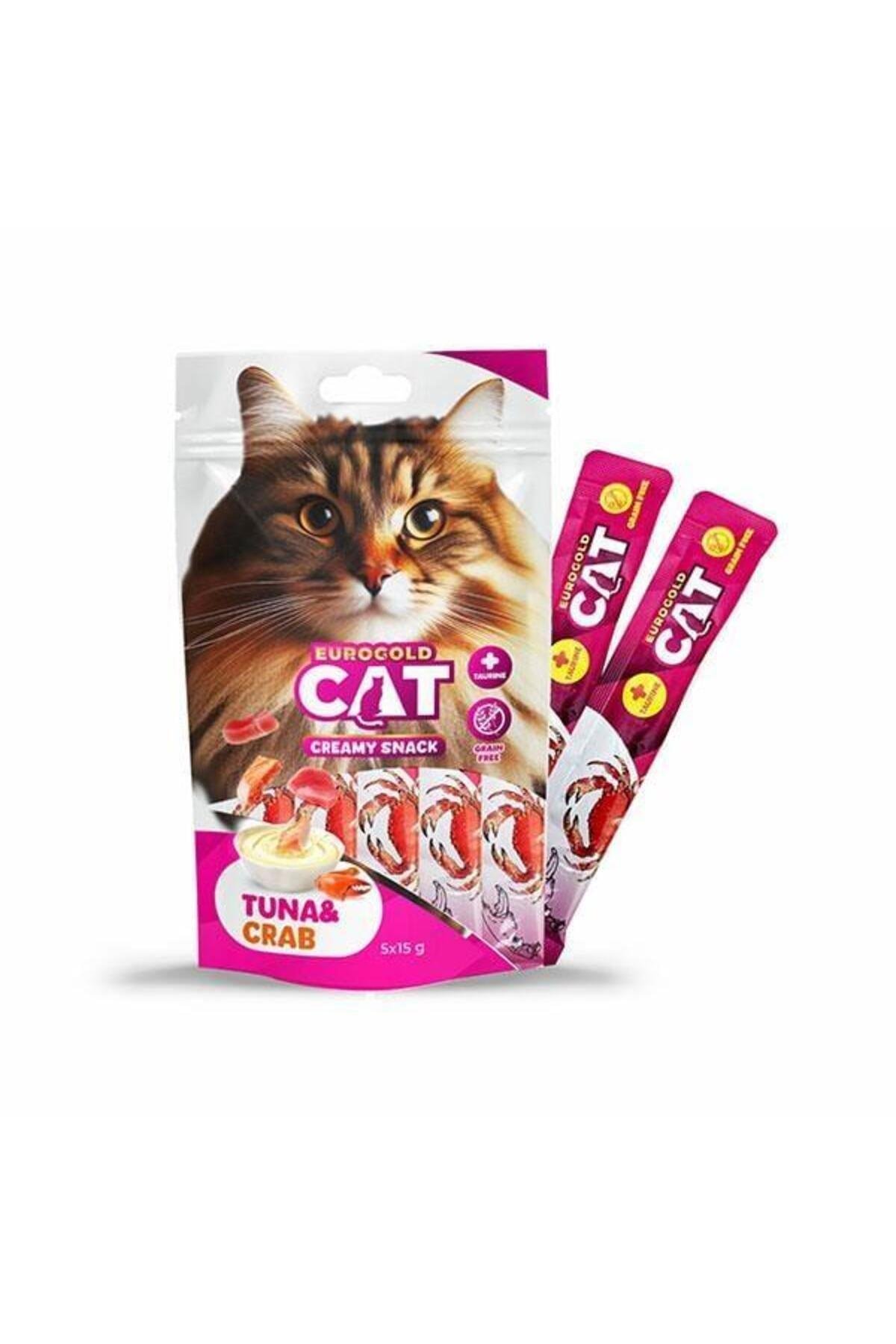 EuroGold Sıvı Kedi Ödülü Ton - Yengeç 5x15Gr