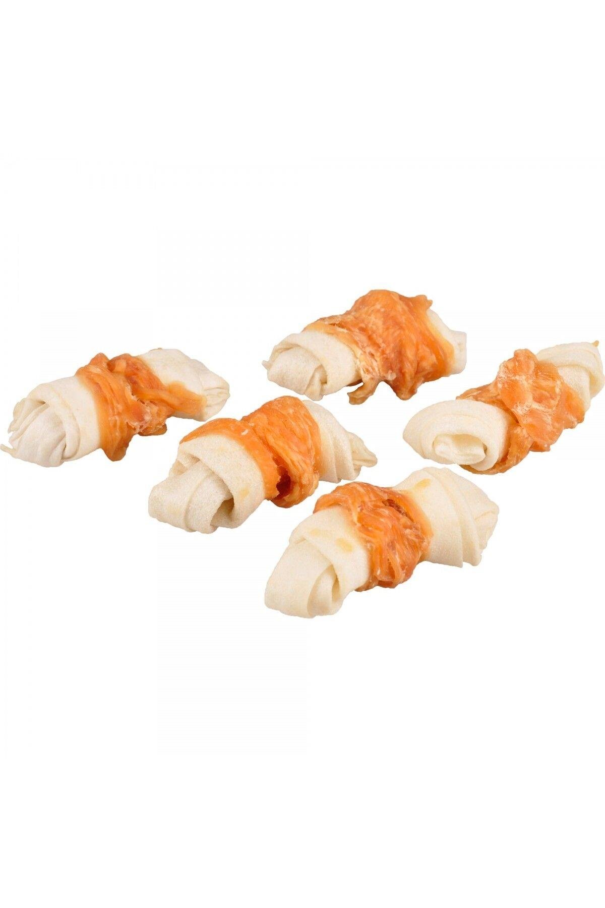 Flamingo Düğümlü Tavuk Kemik 5'li Köpek Ödülü 5 cm