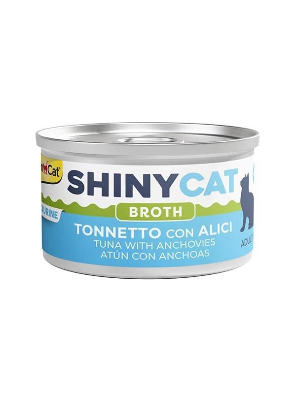GimCat Shinycat Broth Sos İçinde Ançuezli ve Ton Balıklı Kedi Konservesi 70 gr
