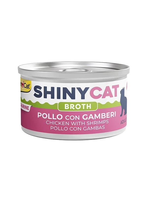 GimCat Shinycat Broth Sos İçinde Tavuklu ve Karidesli Kedi Konservesi 70 gr