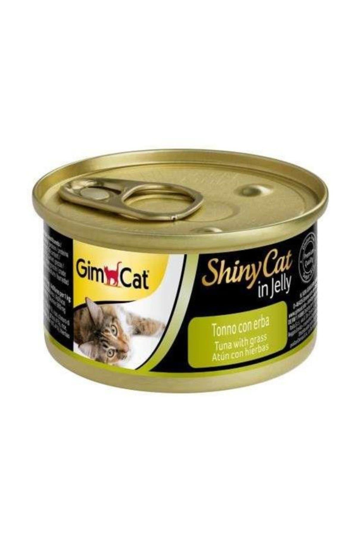 Gimcat Shinycat Ton Balıklı Çimenli Jöleli Kedi Konservesi 70 Gr